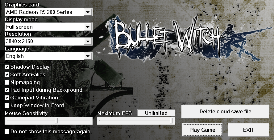 Bullet Witch PC Configuration